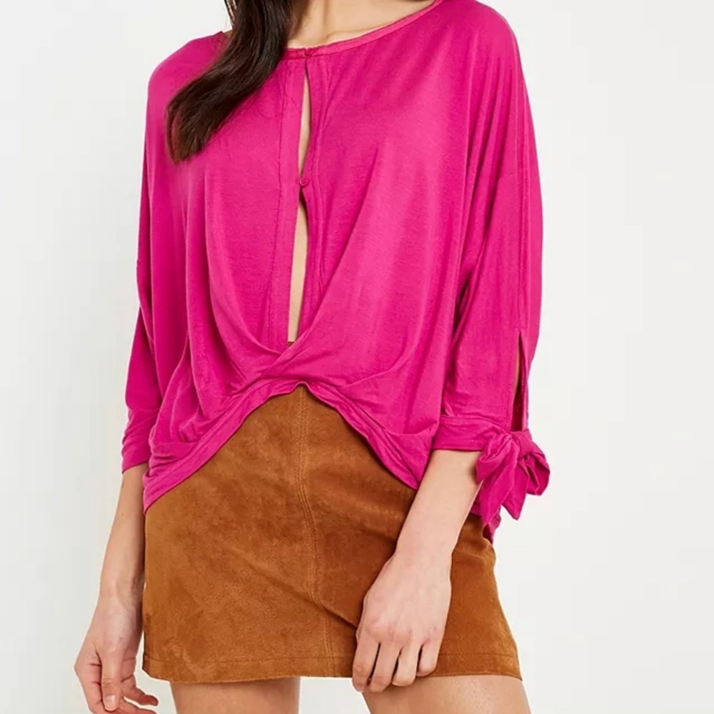 Free People | Raspberry “Keeping On Top” Jersey Top